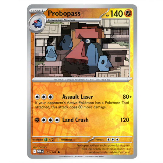 Pokemon - Scarlet & Violet - Twilight Masquerade - Probopass - 102/167 - (Reverse Holo)