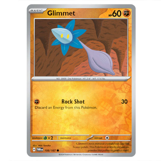 Pokemon - Scarlet & Violet - Twilight Masquerade - Glimmet - 108/167 - (Reverse Holo)