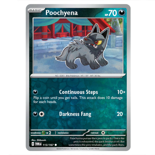 Pokemon - Scarlet & Violet - Twilight Masquerade - Poochyena - 113/167 - (Reverse Holo)