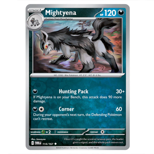 Pokemon - Scarlet & Violet - Twilight Masquerade - Mightyena - 114/167 - (Reverse Holo)