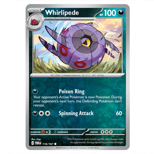 Pokemon - Scarlet & Violet - Twilight Masquerade - Whirlipede - 116/167 - (Reverse Holo)