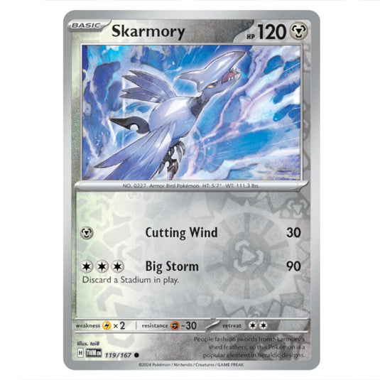 Pokemon - Scarlet & Violet - Twilight Masquerade - Skarmory - 119/167 - (Reverse Holo)