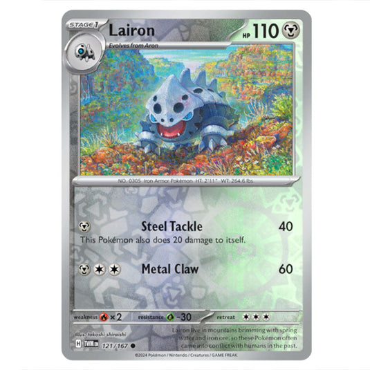 Pokemon - Scarlet & Violet - Twilight Masquerade - Lairon - 121/167 - (Reverse Holo)