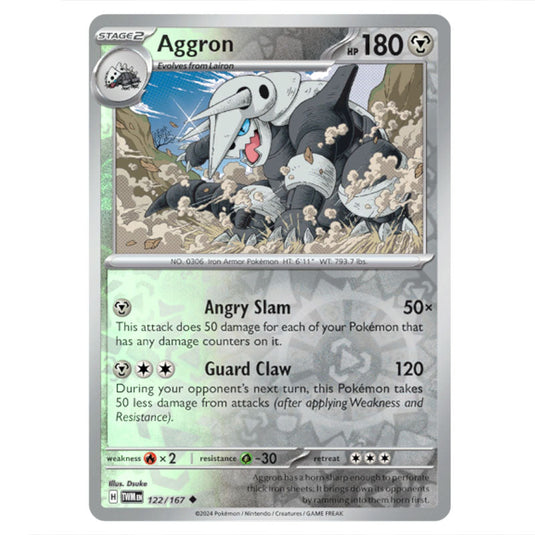 Pokemon - Scarlet & Violet - Twilight Masquerade - Aggron - 122/167 - (Reverse Holo)