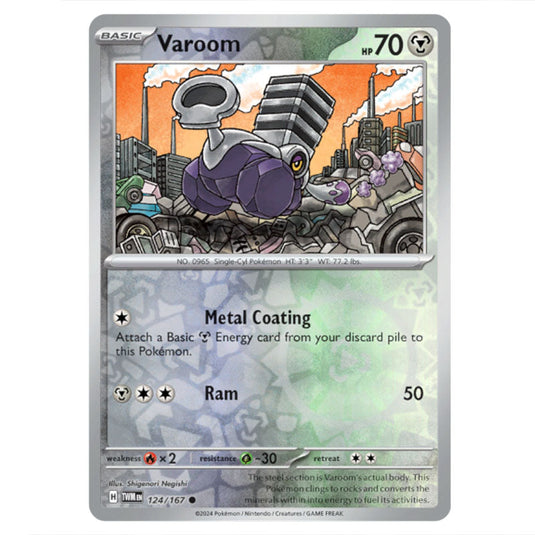 Pokemon - Scarlet & Violet - Twilight Masquerade - Varoom - 124/167 - (Reverse Holo)