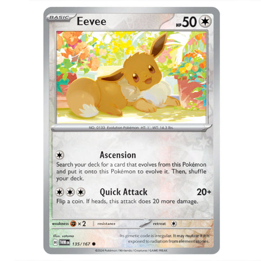 Pokemon - Scarlet & Violet - Twilight Masquerade - Eevee - 135/167 - (Reverse Holo)