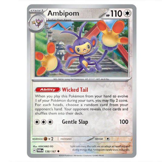 Pokemon - Scarlet & Violet - Twilight Masquerade - Ambipom - 138/167 - (Reverse Holo)