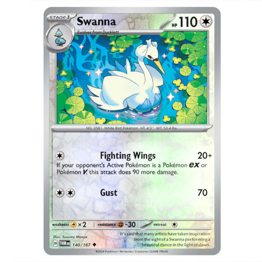 Pokemon - Scarlet & Violet - Twilight Masquerade - Swanna - 140/167 - (Reverse Holo)