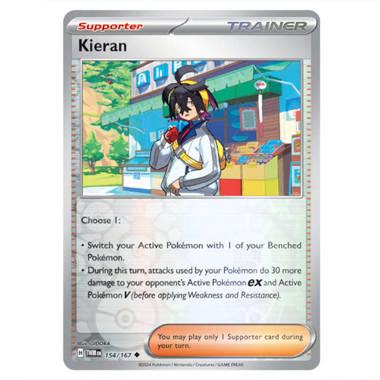 Pokemon - Scarlet & Violet - Twilight Masquerade - Kieran - 154/167 - (Reverse Holo)