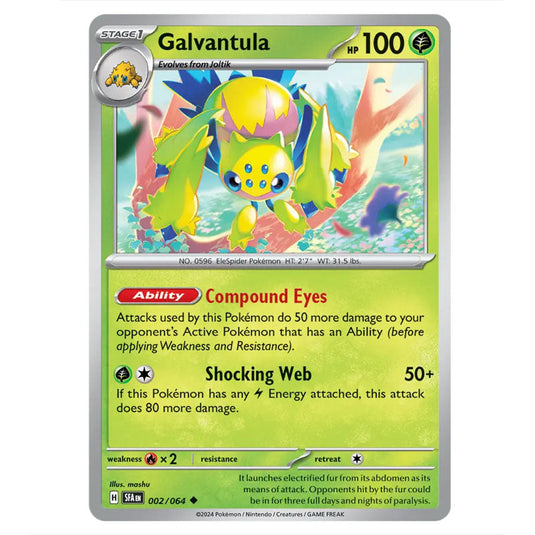 Galvantula 002 card from the Pokemon set Shrouded Fable