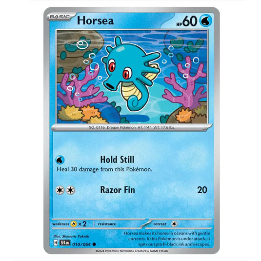 Horsea 010 card from the Pokemon set Shrouded Fable