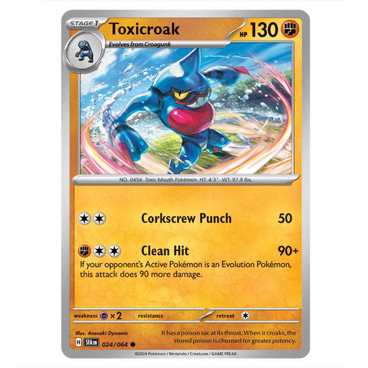 Toxicroak 024 card from the Pokemon set Shrouded Fable