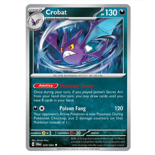 Crobat 029 card from the Pokemon set Shrouded Fable