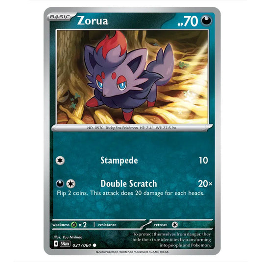 Zorua 031 card from the Pokemon set Shrouded Fable