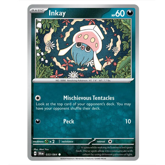 Inkay 033 card from the Pokemon set Shrouded Fable