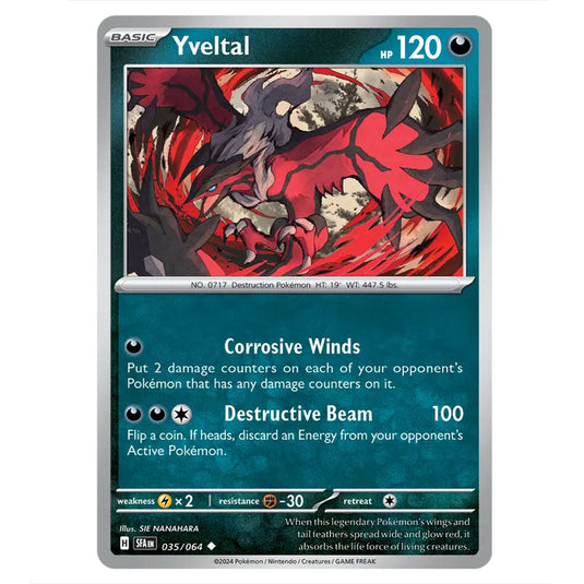 Yveltal 035 card from the Pokemon set Shrouded Fable