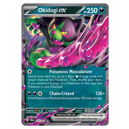 Okidogi ex 036 card from the Pokemon set Shrouded Fable