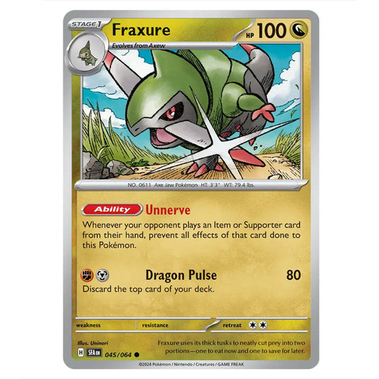 Fraxure 045 card from the Pokemon set Shrouded Fable