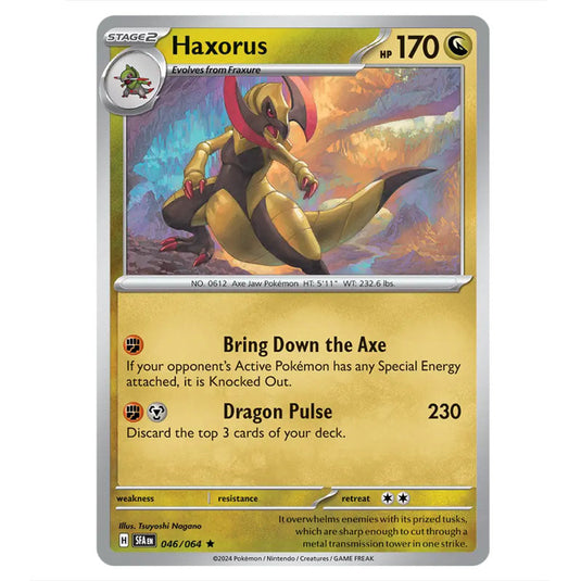 Haxorus 046 card from the Pokemon set Shrouded Fable