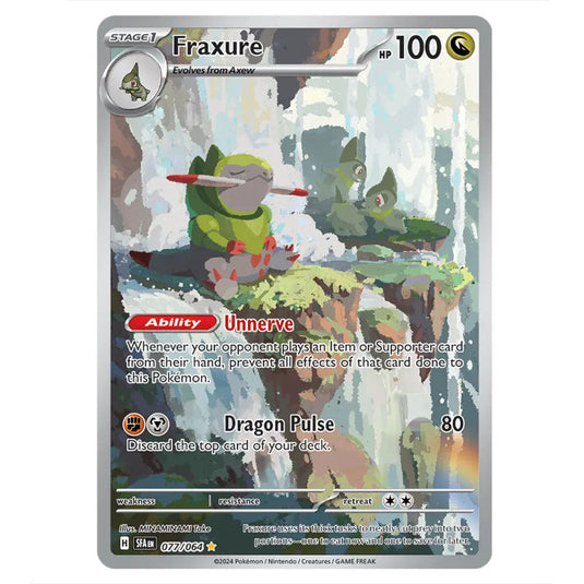 Fraxure 077 card from the Pokemon set Shrouded Fable