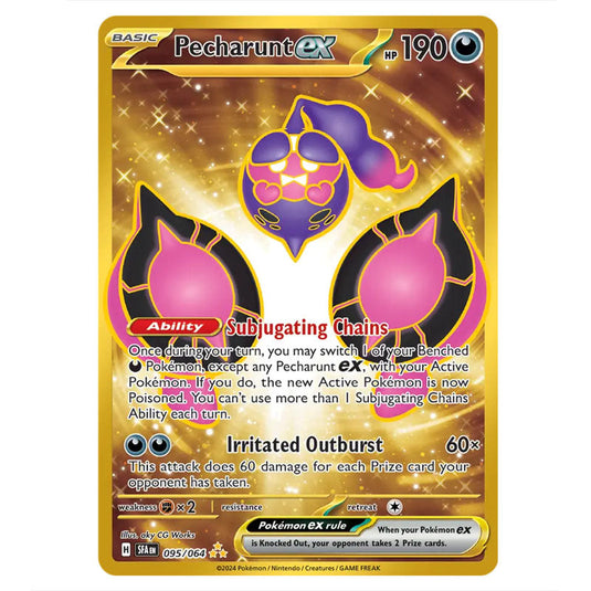 Pecharunt ex 095 card from the Pokemon set Shrouded Fable