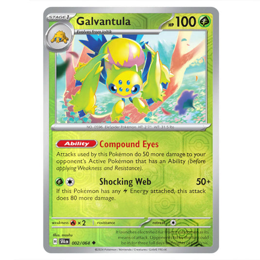 Galvantula 002 card from the Pokemon set Shrouded Fable