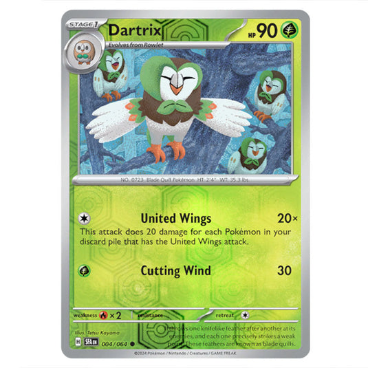 Dartrix 004 card from the Pokemon set Shrouded Fable