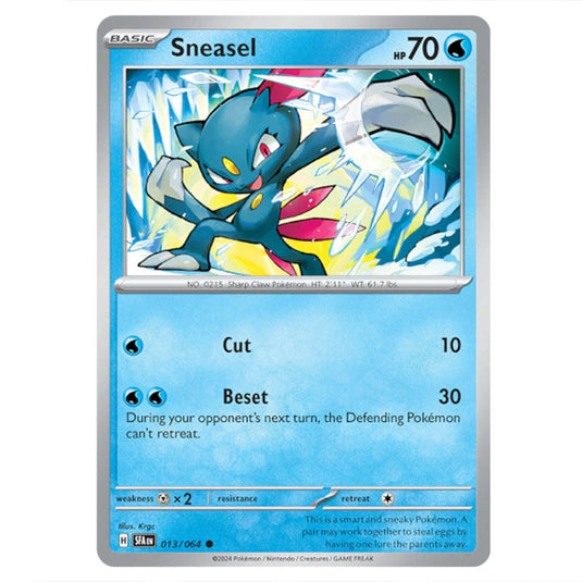 Sneasel 013 card from the Pokemon set Shrouded Fable