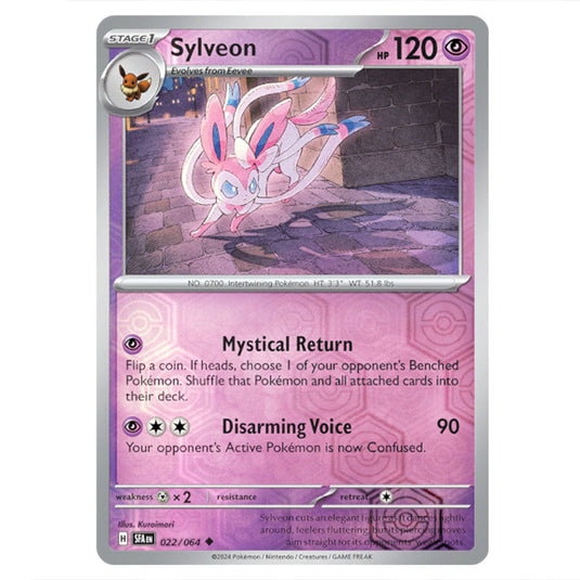 Sylveon 022 card from the Pokemon set Shrouded Fable