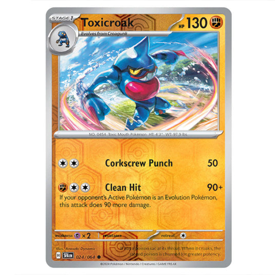 Toxicroak 024 card from the Pokemon set Shrouded Fable