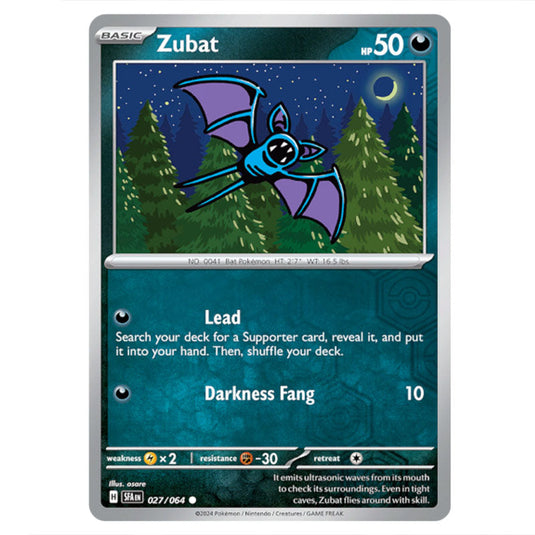 Zubat 027 card from the Pokemon set Shrouded Fable