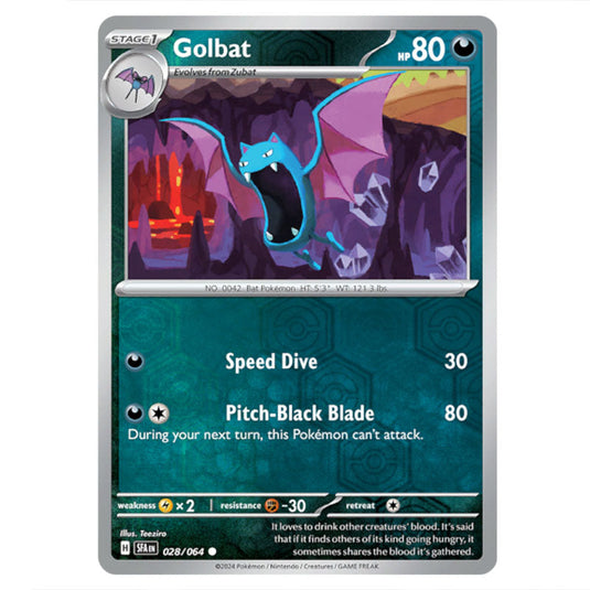 Golbat 028 card from the Pokemon set Shrouded Fable