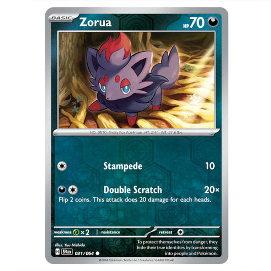 Zorua 031 card from the Pokemon set Shrouded Fable