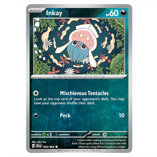 Inkay 033 card from the Pokemon set Shrouded Fable