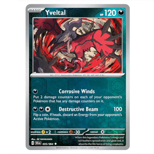 Yveltal 035 card from the Pokemon set Shrouded Fable