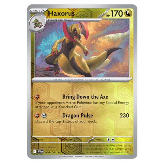 Haxorus 046 card from the Pokemon set Shrouded Fable