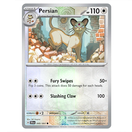 Persian 049 card from the Pokemon set Shrouded Fable