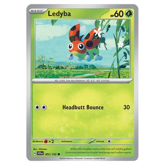 Ledyba 002 card from the Pokemon set Stellar Crown