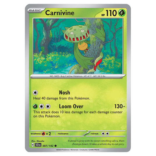 Carnivine 007 card from the Pokemon set Stellar Crown