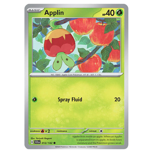 Applin 012 card from the Pokemon set Stellar Crown