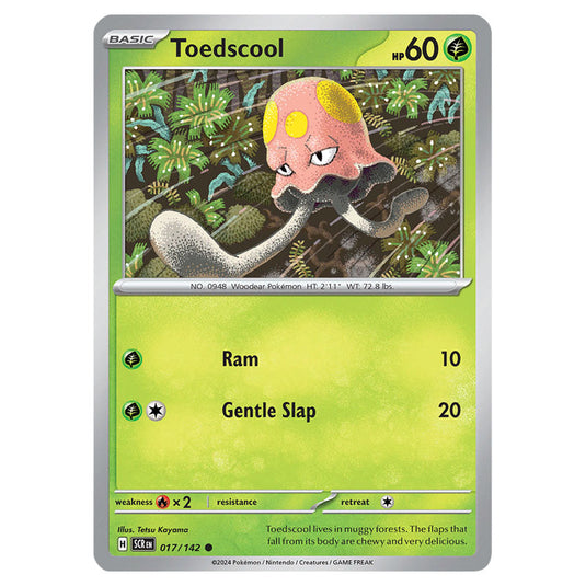 Toedscool 017 card from the Pokemon set Stellar Crown