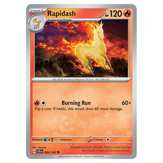 Rapidash 020 card from the Pokemon set Stellar Crown