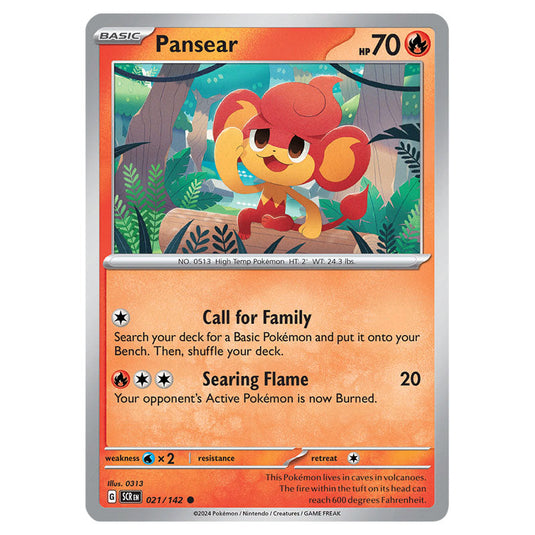 Pansear 021 card from the Pokemon set Stellar Crown