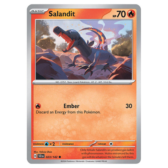 Salandit 023 card from the Pokemon set Stellar Crown