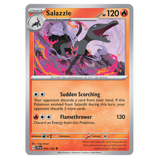 Salazzle 024 card from the Pokemon set Stellar Crown