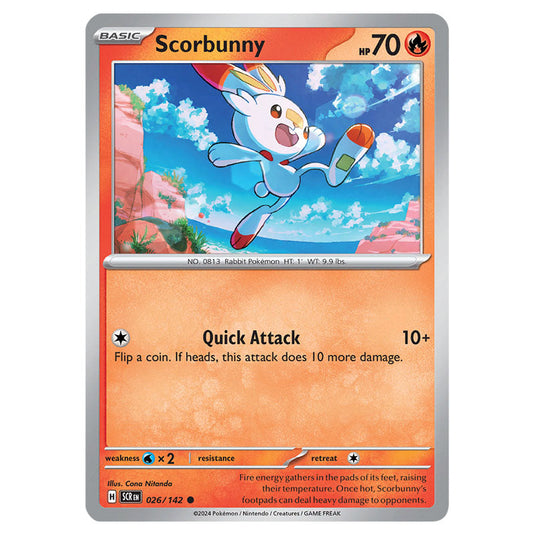 Scorbunny 026 card from the Pokemon set Stellar Crown