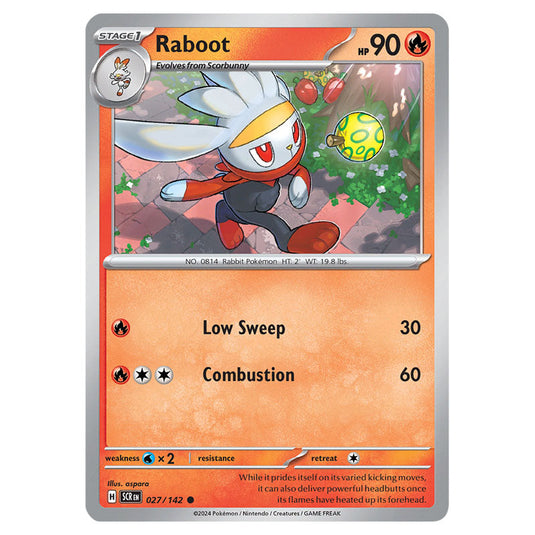 Raboot 027 card from the Pokemon set Stellar Crown