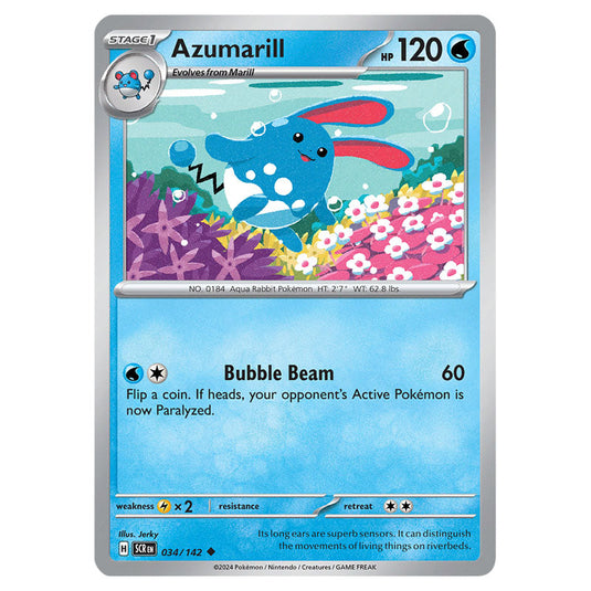 Azumarill 034 card from the Pokemon set Stellar Crown