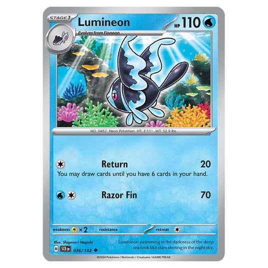 Lumineon 036 card from the Pokemon set Stellar Crown