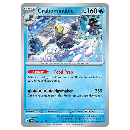 Crabominable 042 card from the Pokemon set Stellar Crown